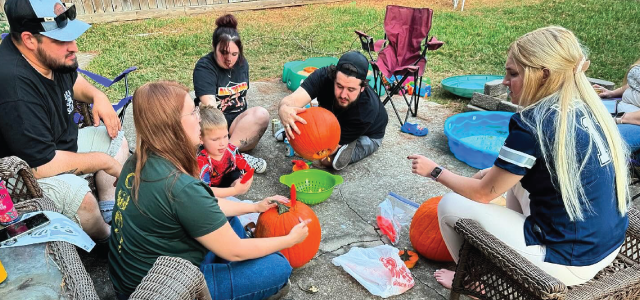 Family Carving Pumpkins